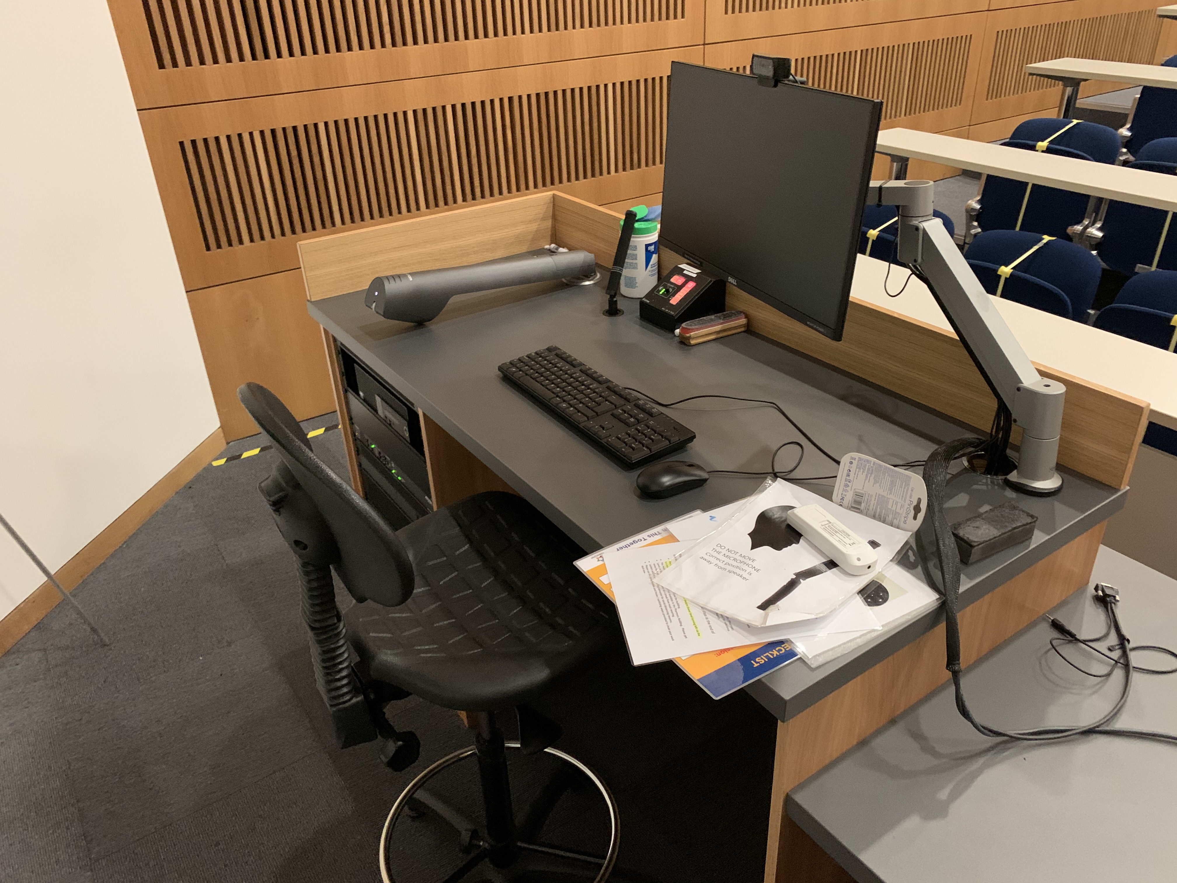 Photo of the desk in Cavanagh Pharmacy Building LG51
