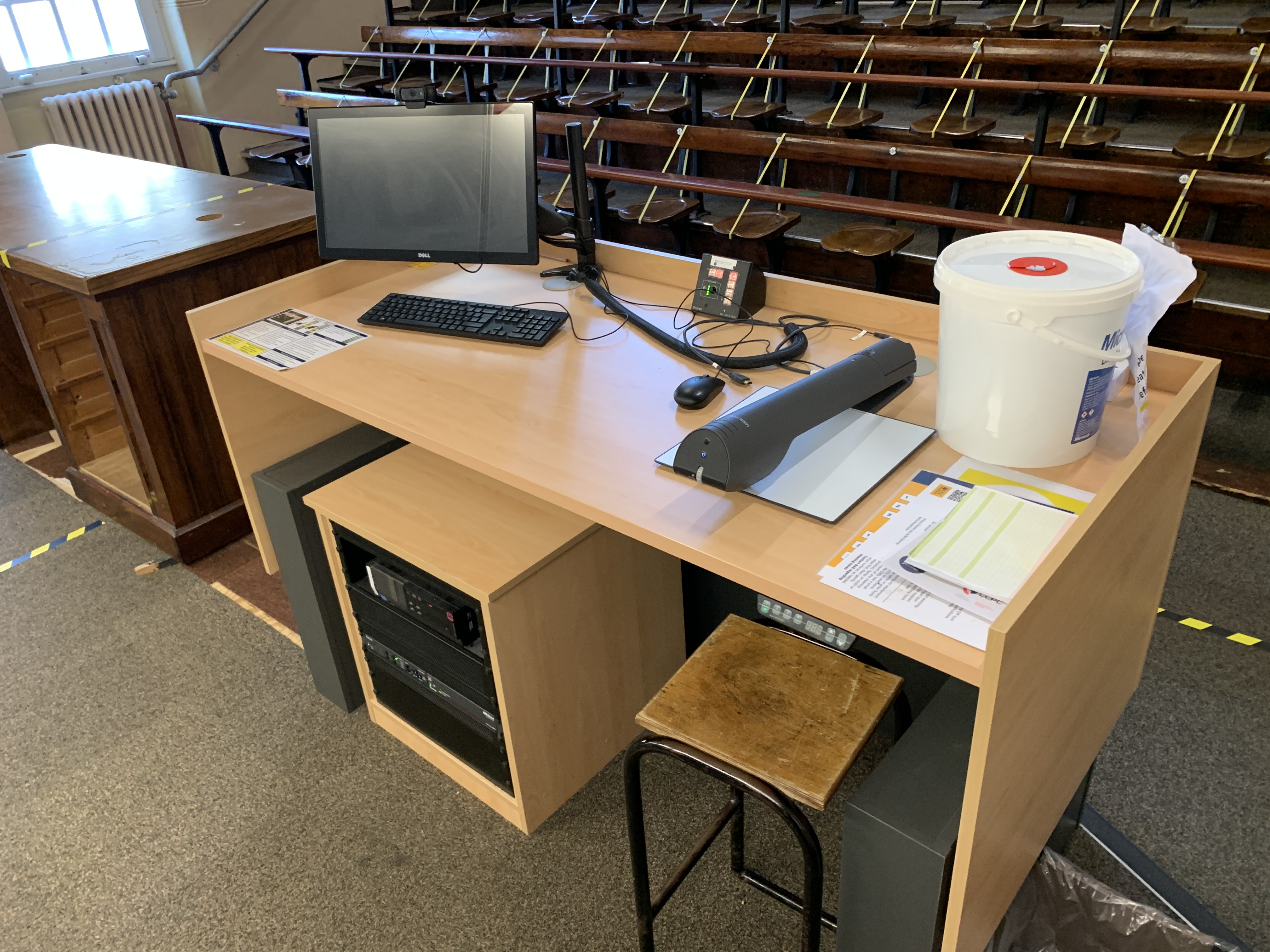 Photo of the desk in Civil Engineering G.10