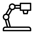 Stylised icon of a document camerea