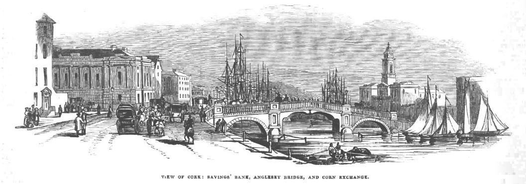 Cork Savings Bank, Warren's (Parnell) Place, Cork. Illustrated London News 1843