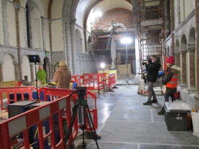 Filming in Honan Chapel, RTE Nationwide, 3rd March 2021
