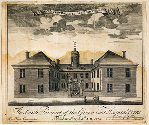 Green Coat Hospital, Cork (engraving, 1715)