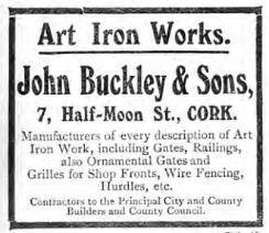 Advertisement, John Buckley & Sons, Cork