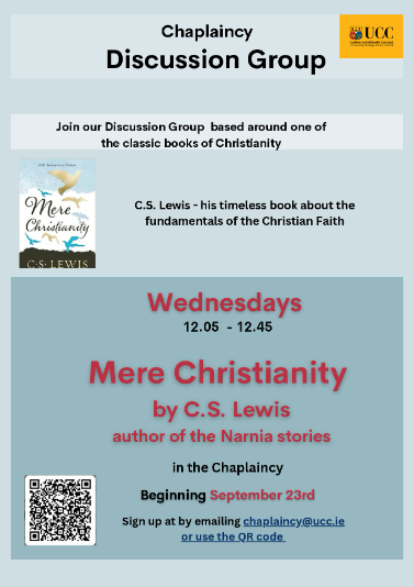 Book Club based around the writings of C.S. Lewis\n\nDates for Semester 1 2026/27 to be confirmed shortly
