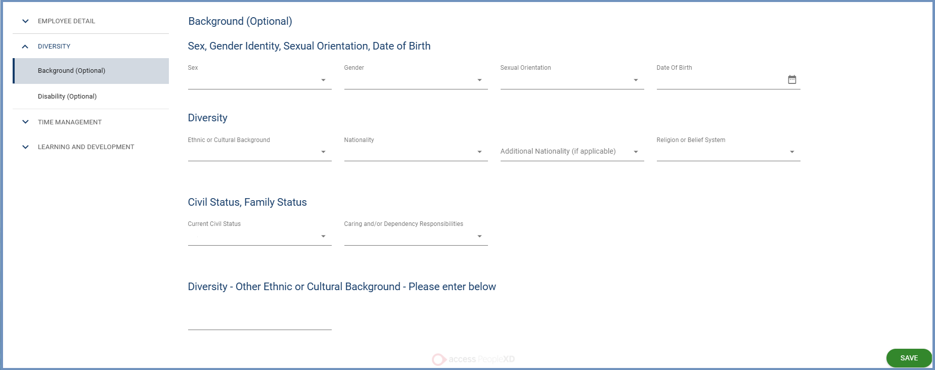 ESS Diversity Tool Screenshot Profile