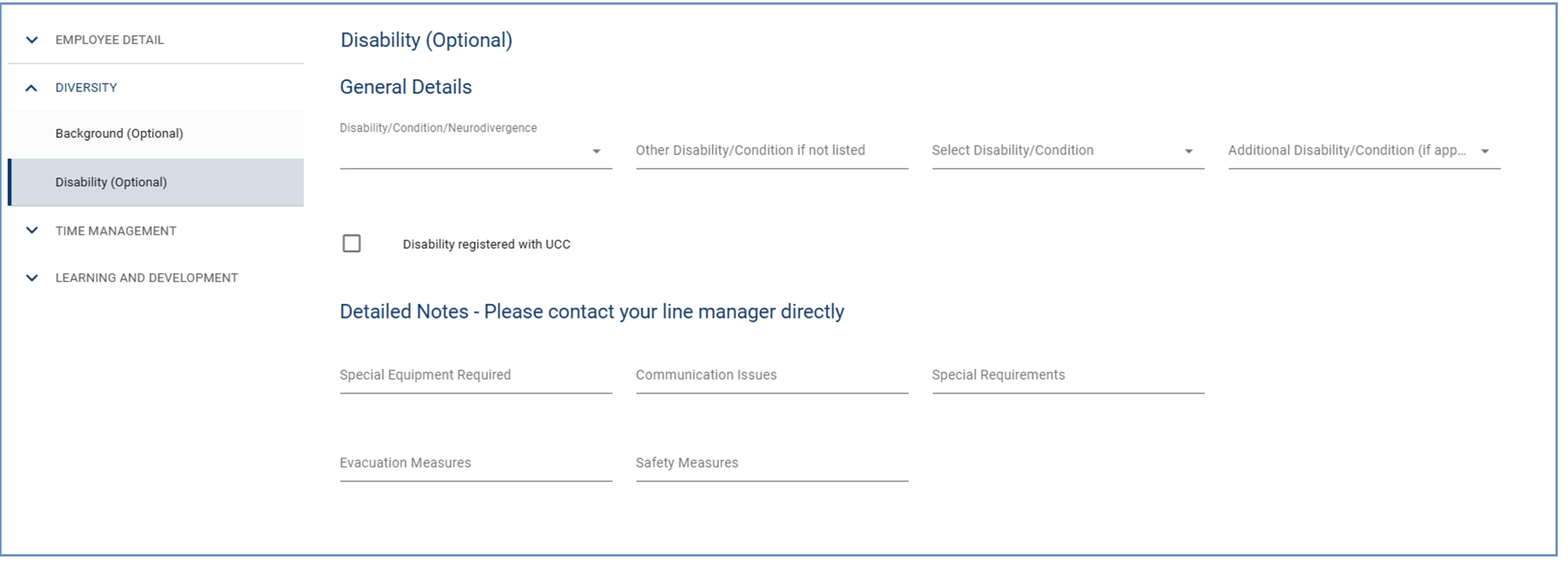 ESS Diversity Tool Screenshot Disability