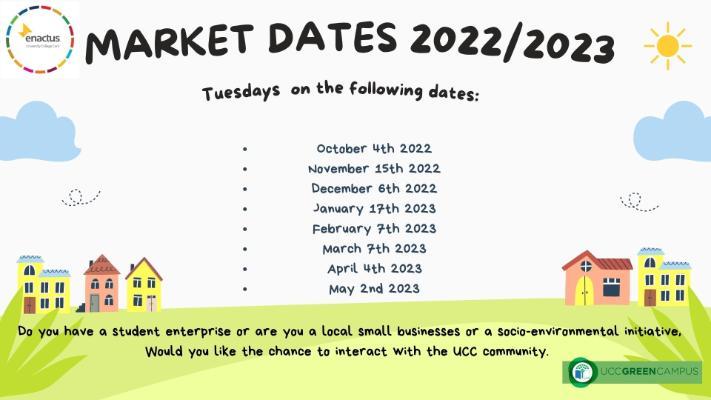 UCC Community Market Calendar