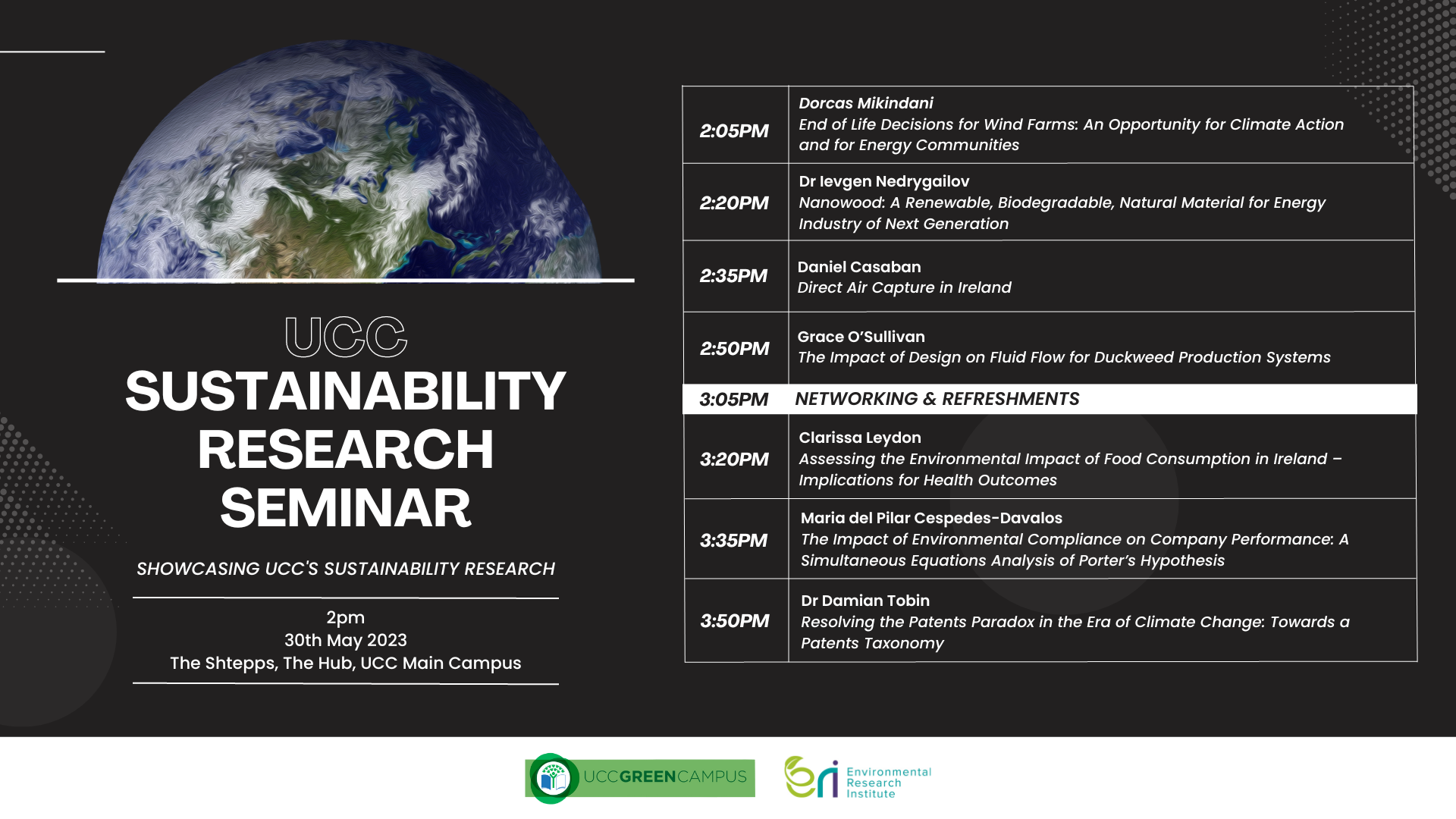 UCC Sustainability Research Seminar 