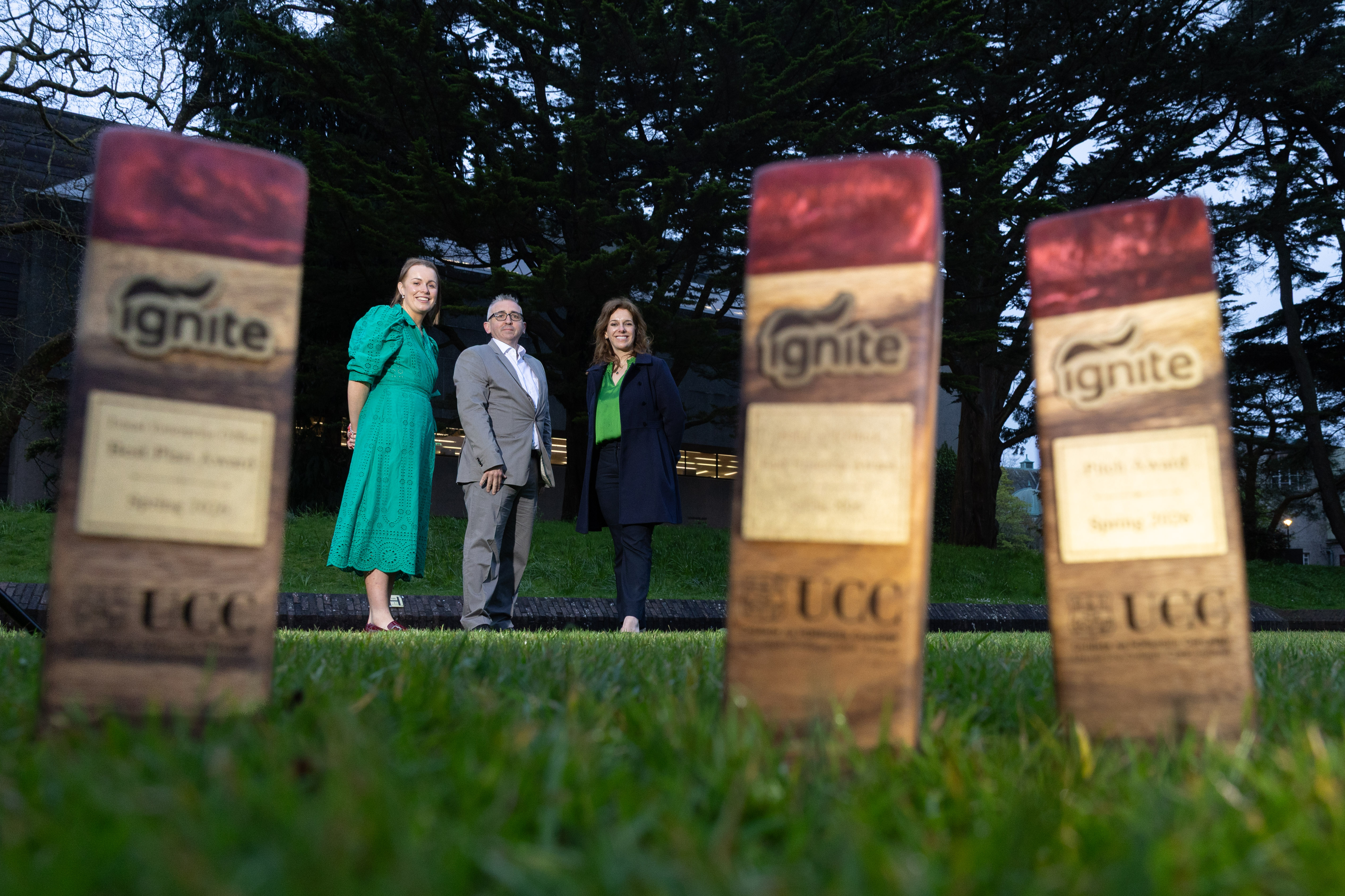 Award winners from the IGNITE Spring Showcase and Awards 2026. Pictured L-R are Ruth Hendrick, David Hall, Dr.Eliana Monteiro PhD.  