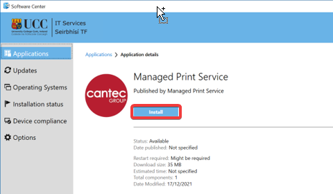 install button screenshot