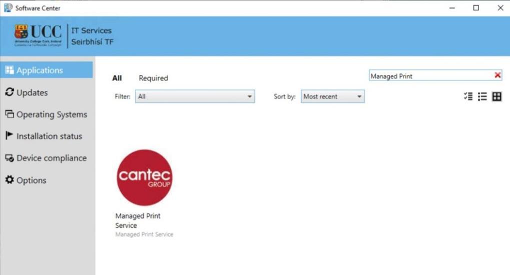 search managed print service screen shot