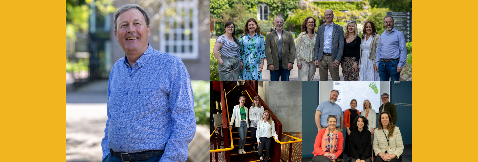 A collage of images of people from the IT Services Newsletter available to view and ready by UCC staff on Workvivo