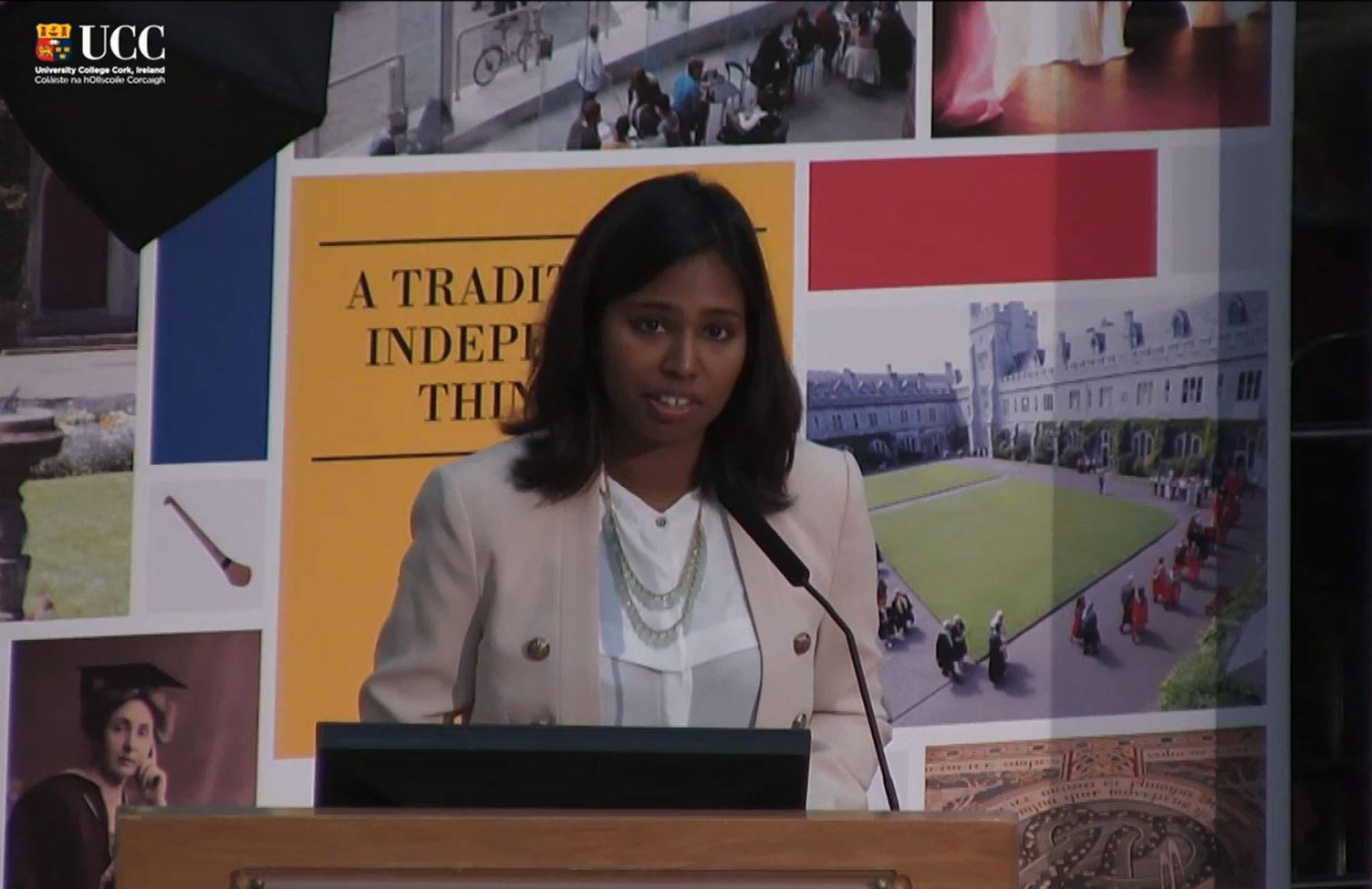 Sarah Jameel addresses the 2015 Quercus Entrance Scholars