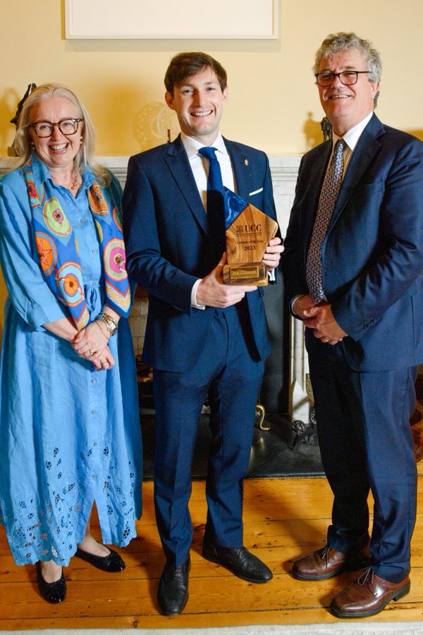 Quercus Programme Manager, Michèle Power, Dr. Paul O'Donovan, Prof. John O'Halloran (UCC President)