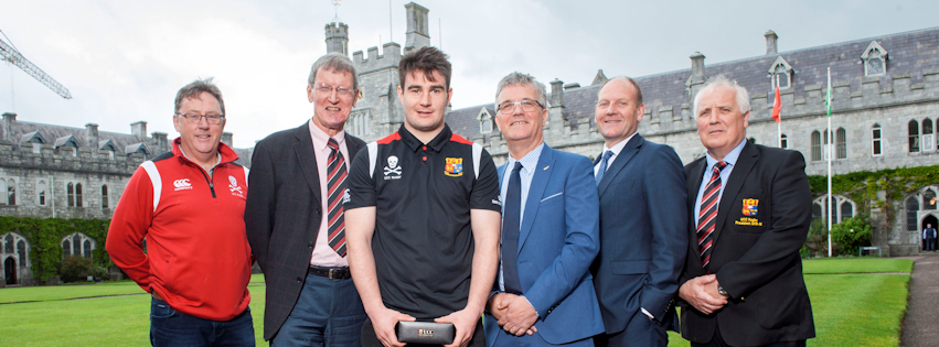 Presentation to Ireland U20 Grand Slam star & UCC Quercus Scholar, John Hodnett in advance of his departure to Argentina for the World Rugby U20 Championship.