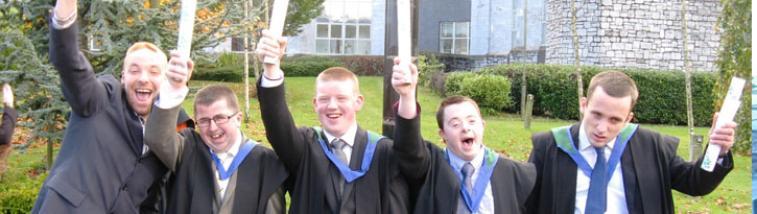 Four young men with intellectual disabilities graduating in UCC