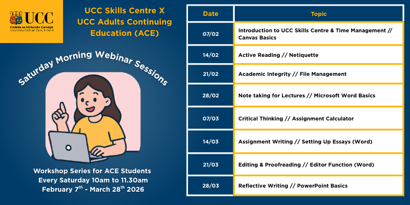 ACE Workshops with UCC Skills Centre