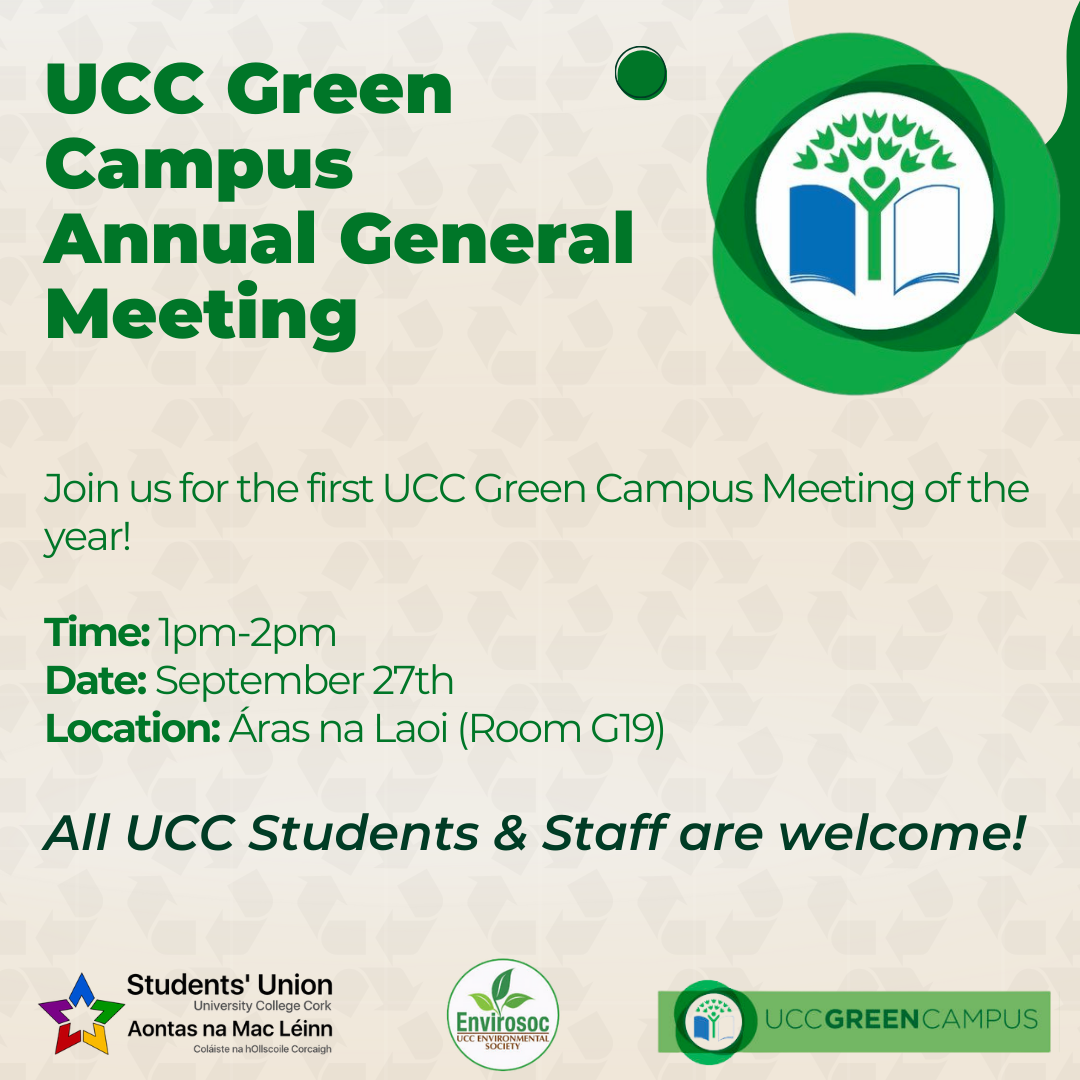 Green Campus MTG - 27th Sept, 1-2pm, Aras na Laoi, G19