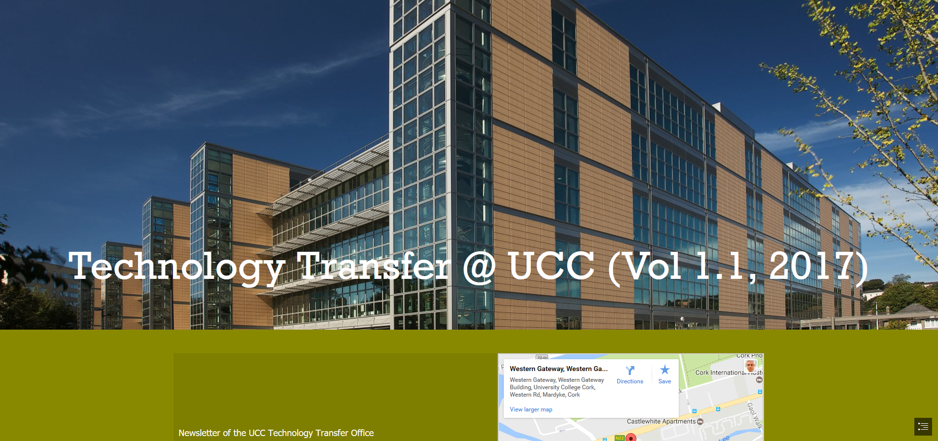 UCC Technology Transfer launches its Newsletter. 