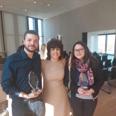 Pictured at SPRINT Awards 2022 are Dr Miguel Fernandez De Ullivarri, APC Microbiome Ireland, Myriam Cronin, Head of GatewayUCC and Dr Florence Herisson, APC Microbiome Ireland.