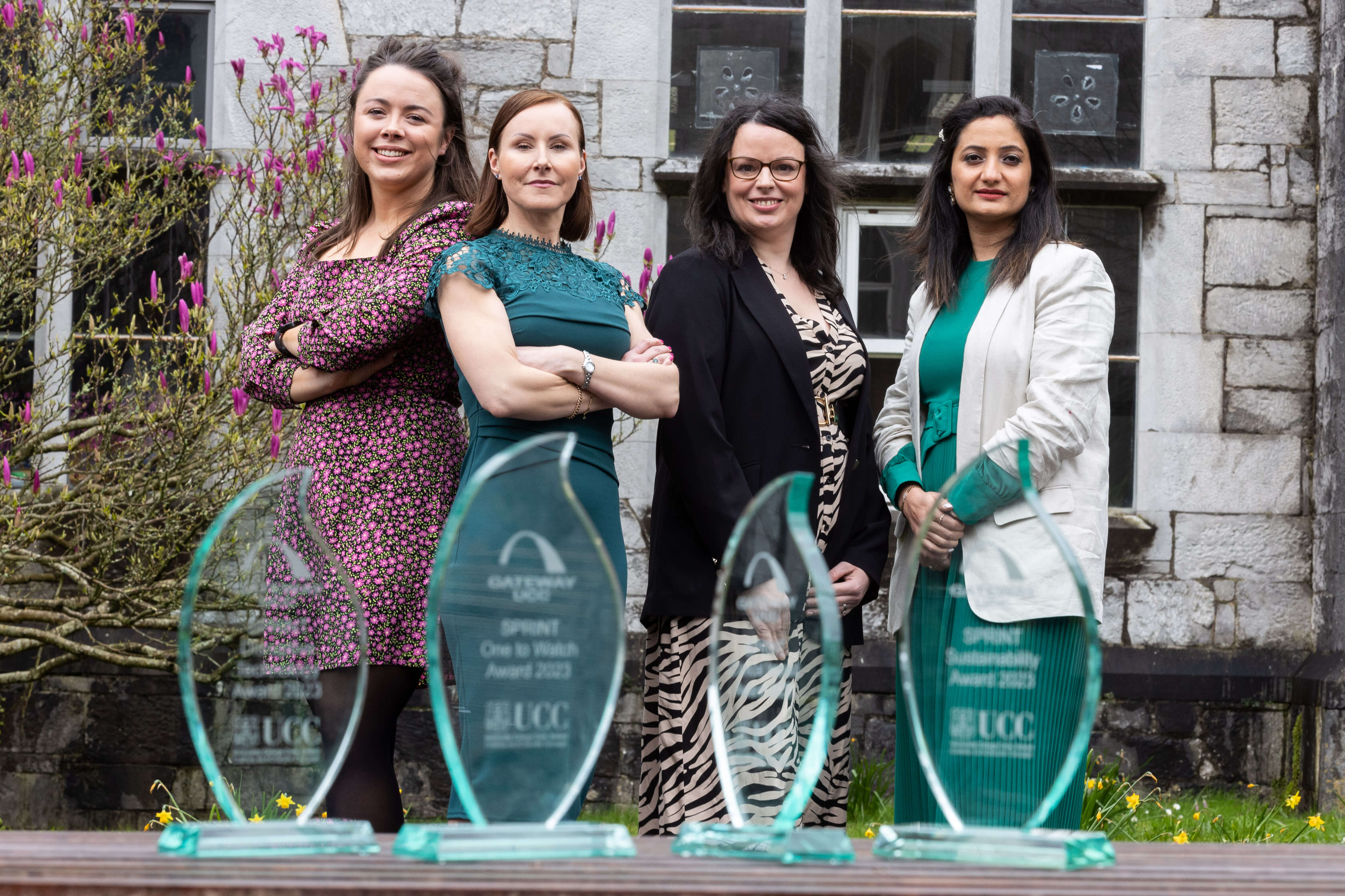 Dr Julie O’ Sullivan, APC Microbiome Ireland, Dr Siobhain O’ Mahony, APC Microbiome Ireland, Dr Brenda Long, UCC School of Chemistry, Environmental Research Institute & Tyndall National Institute and Dr Shivani Pathania, Teagasc are recipients of the SPRINT Accelerator Programme Awards 2023. 