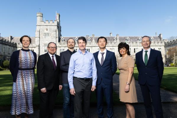 Dr Sally Cudmore, Interim Director, UCC Innovation, Professor William Scanlon, CEO, Tyndall National Institute, Dr Vitaly Zubialevich, Tyndall National Institute, Dr Felipe Murphy-Armando, Tyndall National Institute, Dr Xing Dai, Tyndall National Institute, Myriam Cronin, Head of GatewayUCC, Leo Clancy, CEO of Enterprise Ireland.