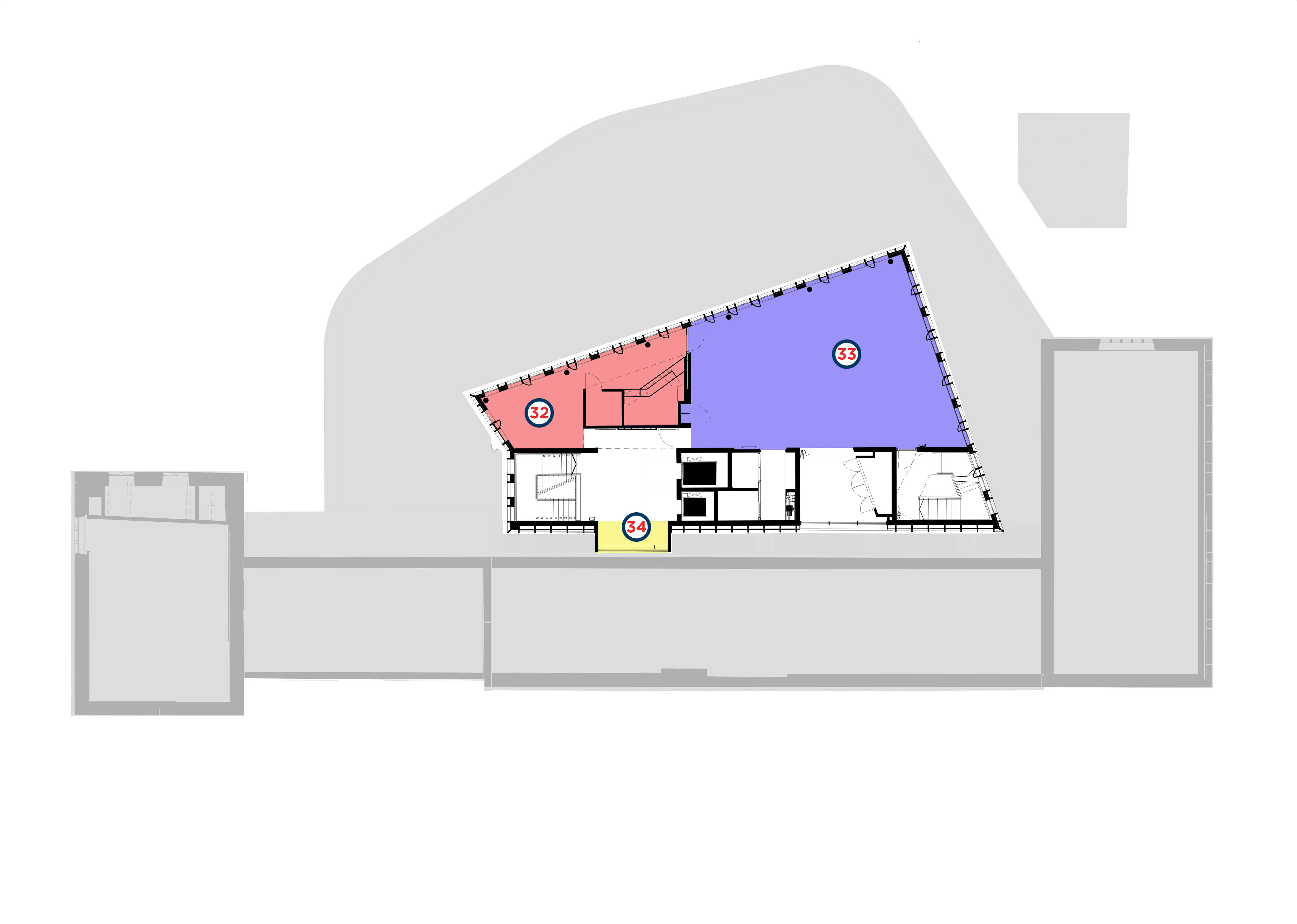 Layout floor plan for the Fourth Floor of the Hub