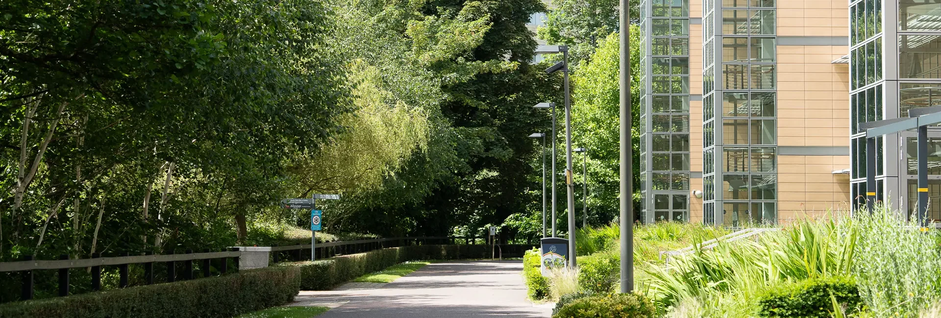 Image of outside walkway behind Western Gateway Building, UCC
