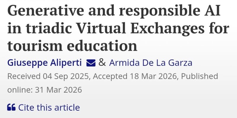 Recent publication in the Journal of Teaching in Travel & Tourism
