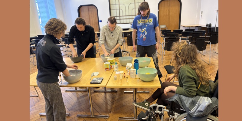 Artistic Thinking Workshop participants sculpturing with edible materials
