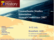 Transatlantic Studies Association Annual Conference at UCC