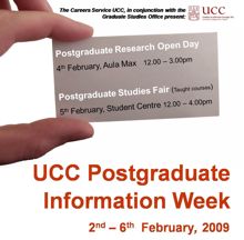 Explore the options at UCC’s Postgraduate Study Information Week